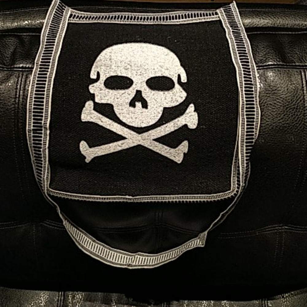 Handmade Wool Skull side bag.